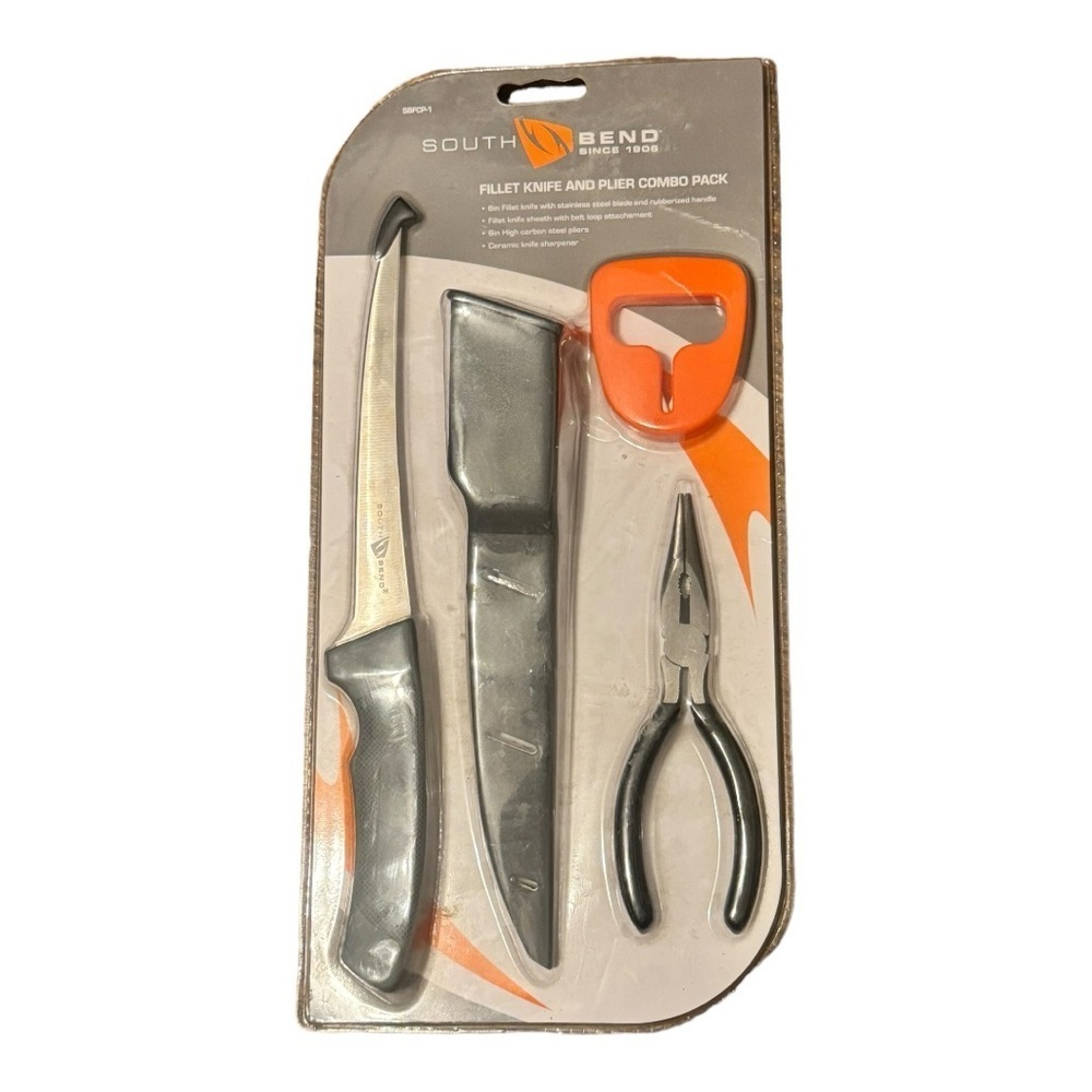 South Bend Filet Knife‎ & Plier Combo Pack nwt